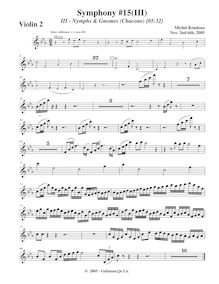 Partition violons II, Symphony No.15  Black Halloween , F minor par Michel Rondeau