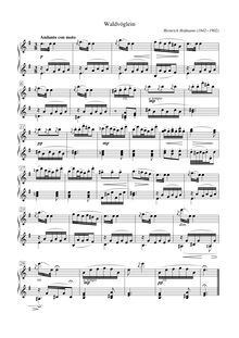 Partition , Waldvöglein, Skizzen, 20 kleine melodiöse Klavier-Stücke zu zwei Händen