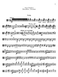 Partition viole de gambe, Fierrabras D.796, Schubert, Franz