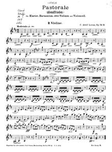 Partition violon 2 , partie, Pastorale (Abendfrieden), Op.52 B, D Major