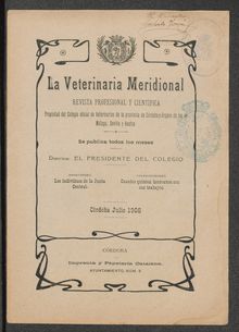 La Veterinaria Meridional, n. 37 (1908)