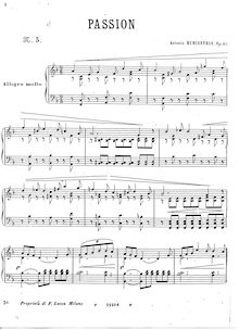 Partition , Passion, 6 Morceaux, Op.51, Rubinstein, Anton
