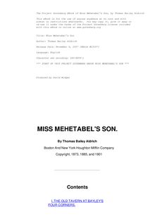 Miss Mehetabel s Son