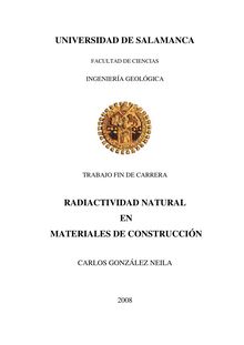 Radiactividad natural en materiales de construcción
