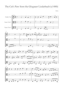 Partition Score en C-Clefs, Glogauer Liederbuch - Three pièces, Anonymous