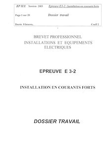 Bp iee installation courants forts 2003