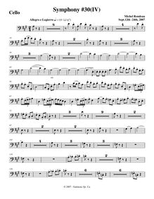 Partition violoncelles, Symphony No.30, A major, Rondeau, Michel par Michel Rondeau