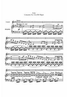 Partition de piano et partition de violon, violon Concerto No.6 par Pierre Rode