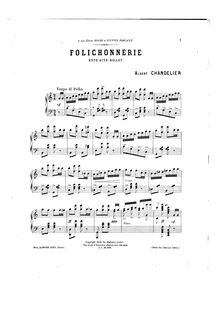 Partition complète, Folichonnerie, Entr acte-Ballet, C major, Chandelier, Albert