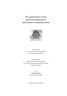 The associations of the plant-ant Cladomyrma with plants in Southeast Asia [Elektronische Ressource] / von Joachim Moog