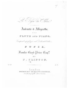 Partition flûte et Piano parties, Le Bijou du Salon. Andante & Allegro pour flûte et Piano