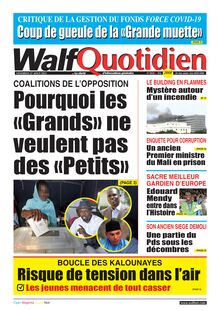 Walf Quotidien n°8826 - du vendredi 27 août 2021