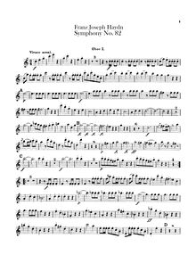 Partition hautbois 1, 2, Symphony No.82 en C major, “L’Ours”, Sinfonia No.82 “The Bear”