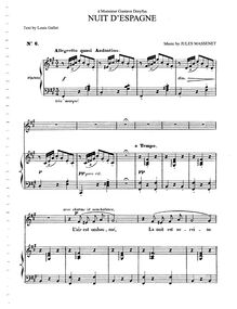 Partition complète (F♯ minor: medium voix et piano), Nuit d Espagne