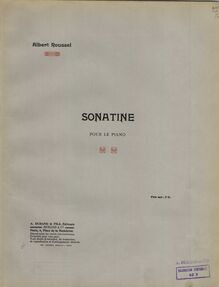 Partition couverture couleur, Sonatine, Op. 16, Roussel, Albert