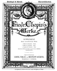 Partition Cover Page, Waltz en A-flat major, A♭ major, Chopin, Frédéric