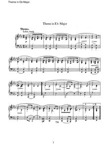 Partition complète, Theme en Es major, E♭ Major, Schumann, Robert