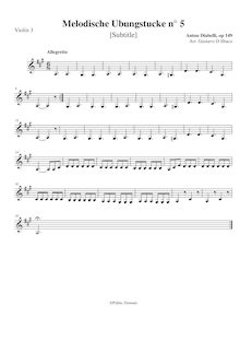 Partition violons III ou altos, 28 Melodische übungstücke, Melodic Practice Pieces par Anton Diabelli