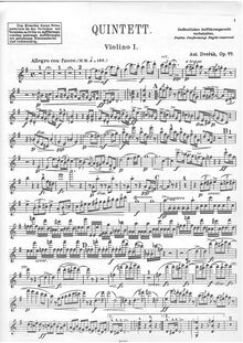 Partition violon 1, corde quintette No.2 en G major, Op.77, G major