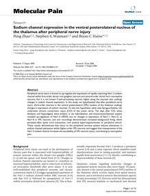 Sodium channel expression in the ventral posterolateral nucleus of the thalamus after peripheral nerve injury