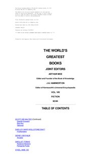 The World s Greatest Books — Volume 08 — Fiction