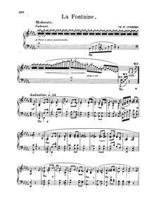 Partition complète, La fontaine, Op.34, La fontaine : idylle pour piano