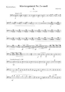 Partition Doublebass , partie, Piano quintette No.2 en E minor, Klavierquintett Nr.2 e-moll