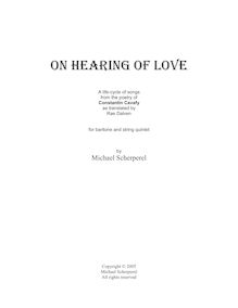 Partition Cover, Texts, On Hearing of Love, Scherperel, Michael Bruce