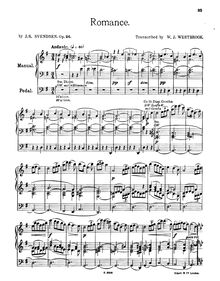 Partition complète, Romance, Op.26, Svendsen, Johan par Johan Svendsen