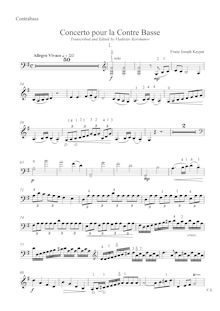 Partition Double basse , partie, Concerto No.1 pour Double basse en G major