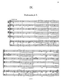 Partition  IX, Banchetto Musicale, Schein, Johann Hermann