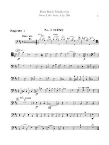 Partition basson 1, 2, Swan Lake, Лебединое озеро, Tchaikovsky, Pyotr
