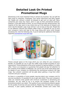 Detailed Look On Printed Promotional Mugs