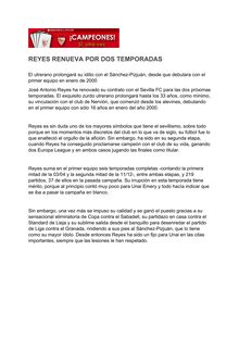 FC Séville : Reyes prolonge jusqu en 2017 avec le club