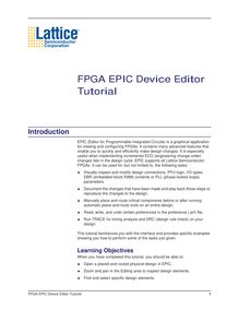 FPGA EPIC Device Editor Tutorial