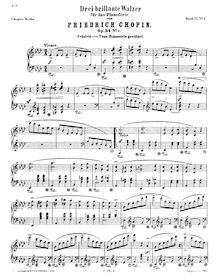 Partition complète, drei brillante Walzer par Frédéric Chopin