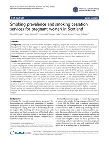 Smoking prevalence and smoking cessation services for pregnant women in Scotland
