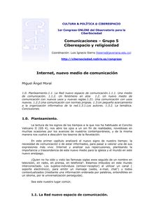 Comunicaciones – Grupo 5 Ciberespacio y religiosidad Internet ...