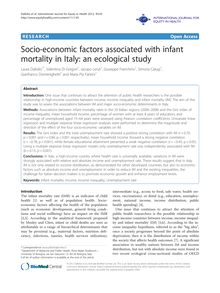 Socio-economic factors associated with infant mortality in Italy: an ecological study