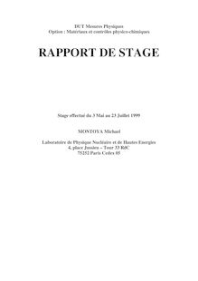 RAPPORT DE STAGE - The D0-LPNHE Paris homepage - IN2P3