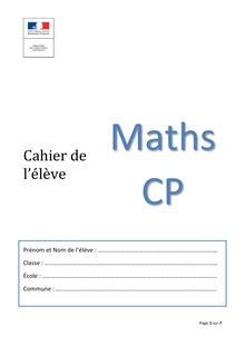 Évaluations en CP : le "cahier de l élève" en mathématiques