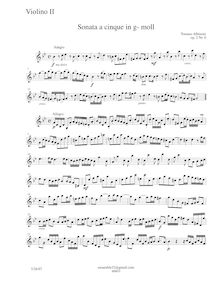 Partition violons II, Sei Sinfonie e Sei concerts a Cinque, Op.2 par Tomaso Albinoni