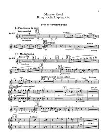 Partition trompette 1/2, 3 (en C), Rapsodie espagnole, Rhapsodie espagnole