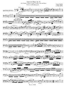 Partition violoncelle, Octet, E major, Spohr, Louis