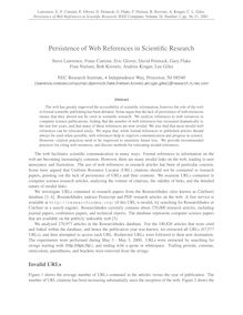 Persistence of Web References in Scientific Research