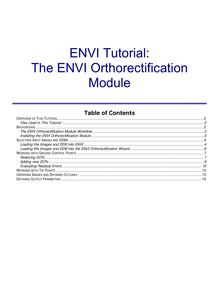 ENVI Tutorial: The ENVI Orthorectification Module