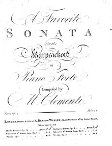 Partition complète, Piano Sonata Op., No.1, C Major, Clementi, Muzio