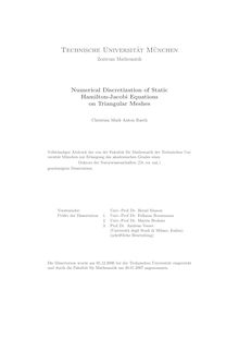 Numerical discretization of static Hamilton-Jacobi equations on triangular meshes [Elektronische Ressource] / Christian Mark Anton Rasch