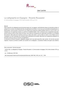 La calligraphie en Espagne : Ricardo Rousselot - article ; n°1 ; vol.40, pg 61-75