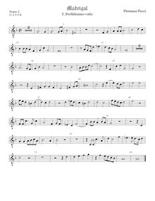 Partition ténor viole de gambe 3, octave aigu clef, Madrigali a cinque voci par Tommaso Pecci